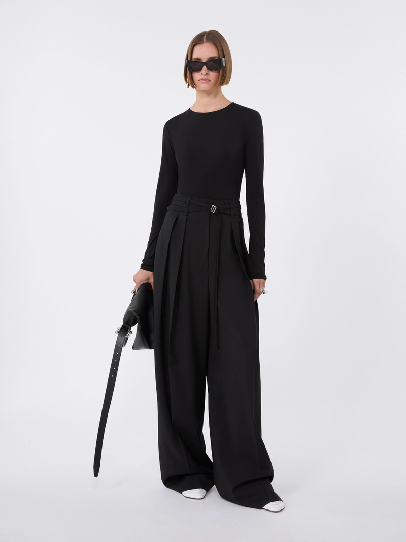 Sportmax Skin-tight jersey T-shirt - BLACK outlook