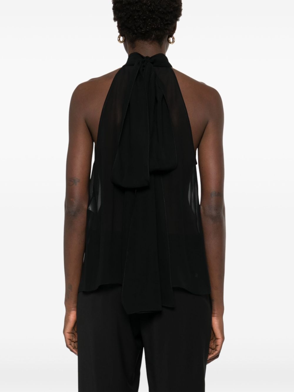 semi-sheer silk blouse - 4