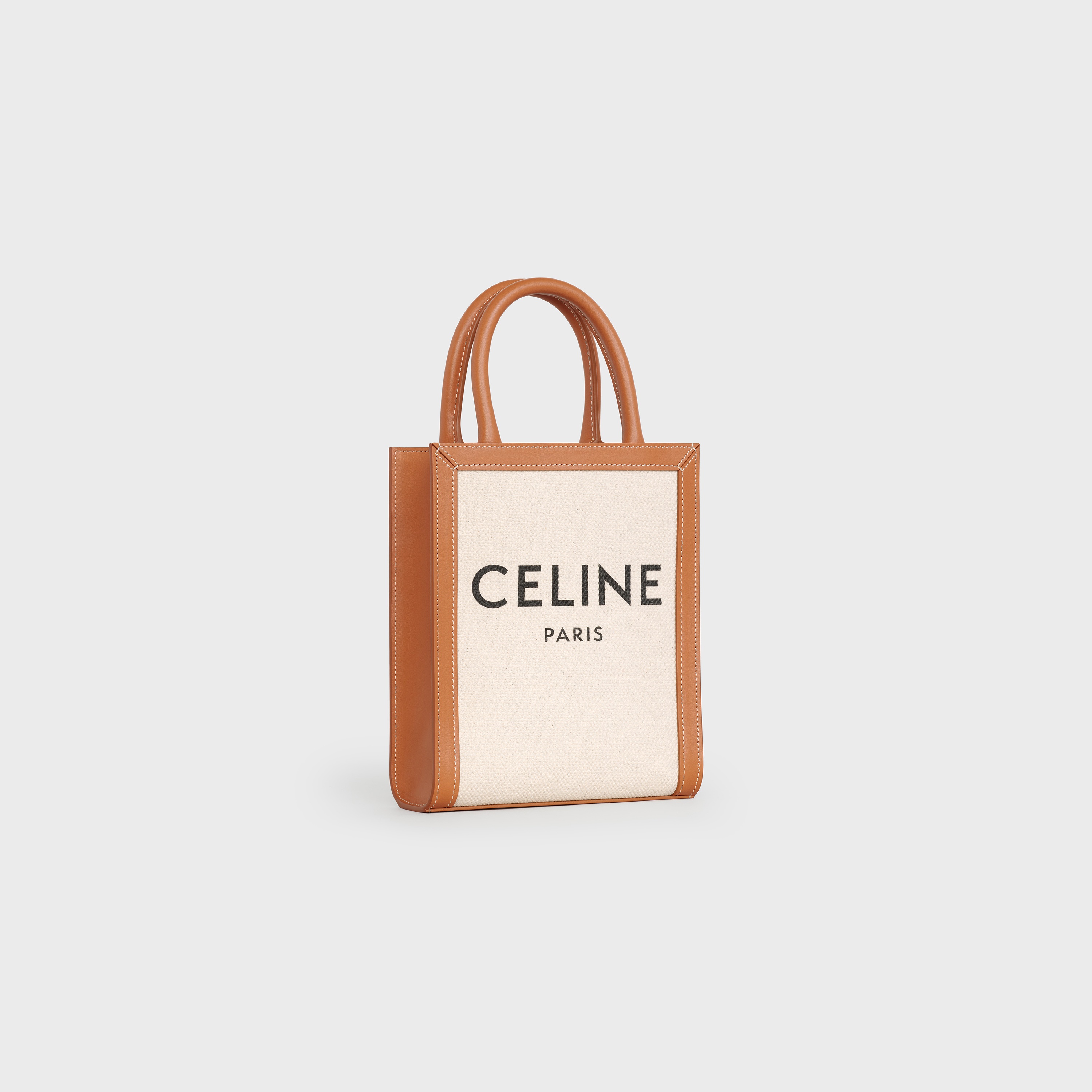 Mini Vertical Cabas Celine in Textile with Celine print and calfskin - 2