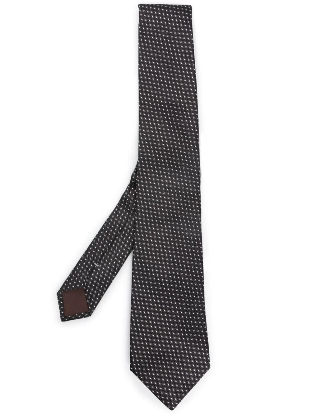 geometric-pattern print silk tie - 1