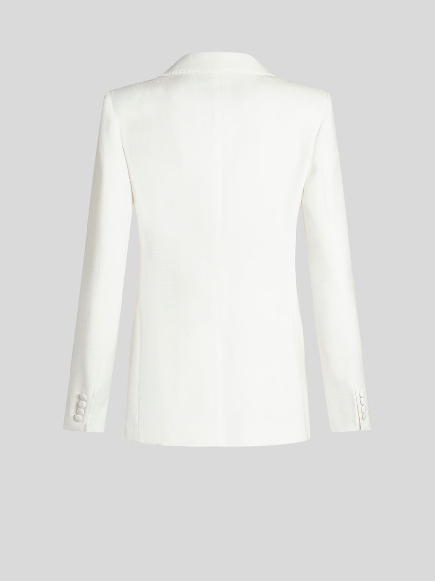 アウターその他 ETRO Women Outer WRBA0042 SPD83 0802 WHITE ETRO Pleated cotton and wool-blend jacquard wide-leg pants