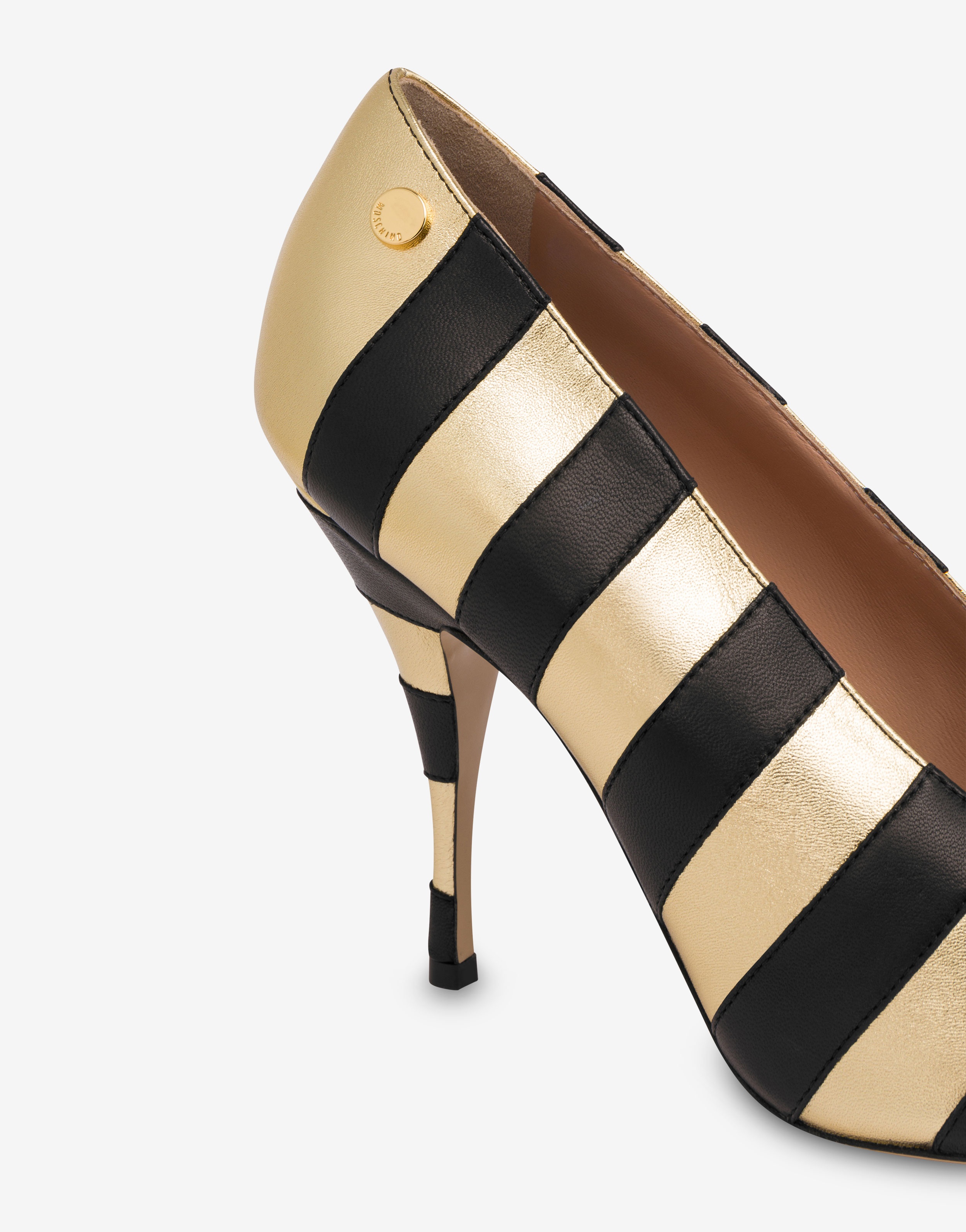 STRIPES NAPPA LEATHER AND LAMINATED PUMPS - 4