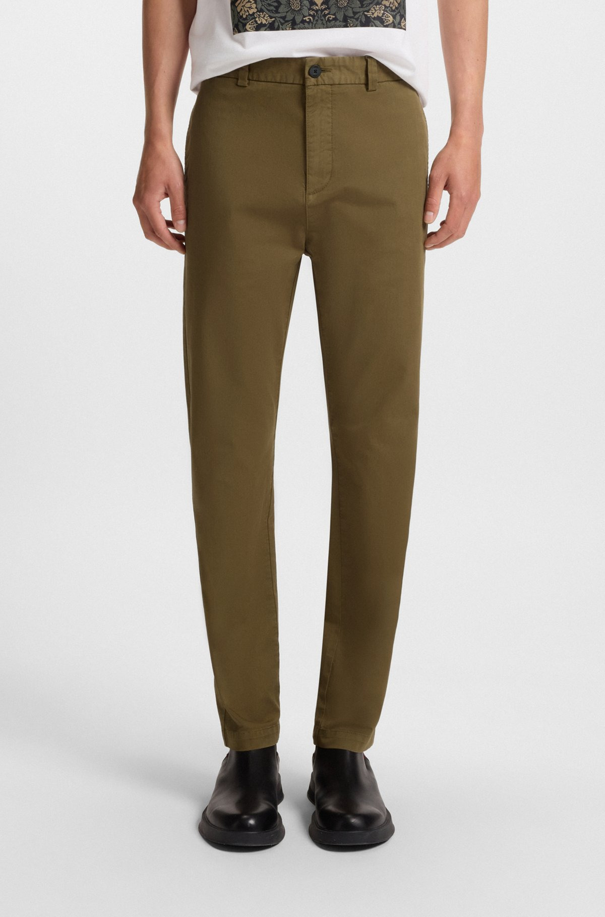 SLIM-FIT TROUSERS IN STRETCH-COTTON GABARDINE - 2