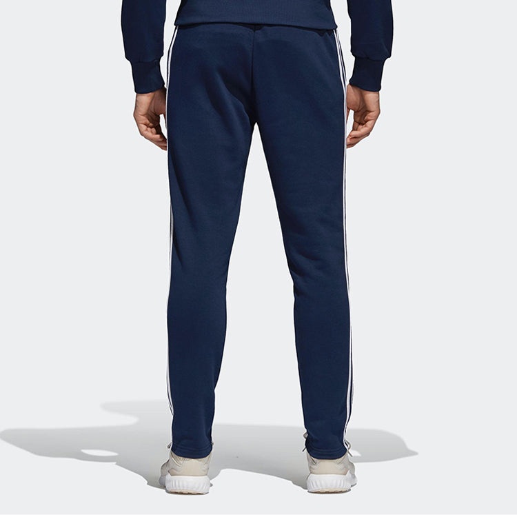 adidas 2019 Ess 3S S Pnt Ft Knit Long Pants Dark Blue CW3883 - 4