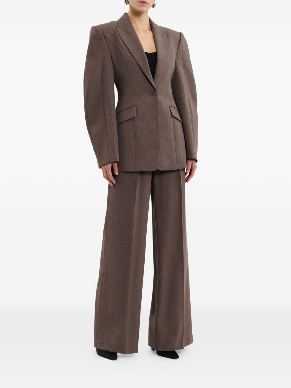 Noah balloon-sleeves single-breasted blazer - 3