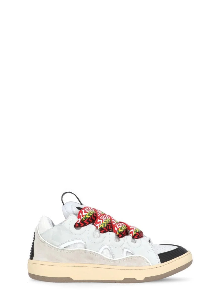 Lanvin 'Curb' Sneakers With Multicolor Laces In Leather White Unisex - 1