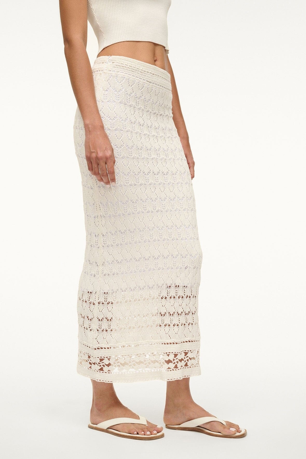 STAUD CALABRIA SKIRT WHITE - 3