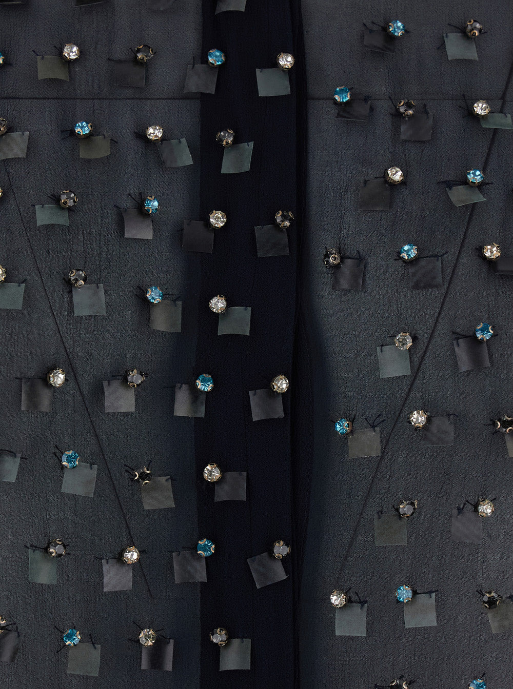 Dries Van Noten Women Blue Shirt With Pointed Collar And All-Over Crystal Application In Viscose Wom - 3