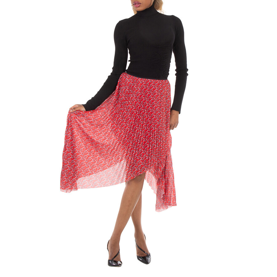 Burberry Pleated B Jersey Midi Skirt - 6