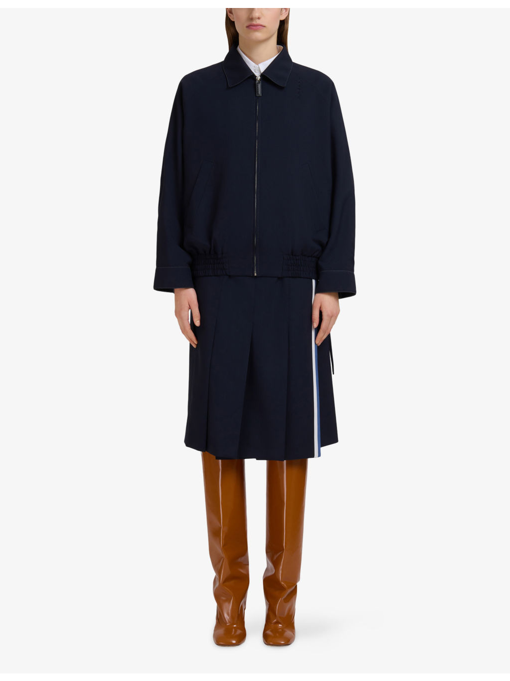 Zip-Up Side-Pocket Wool Jacket - 2