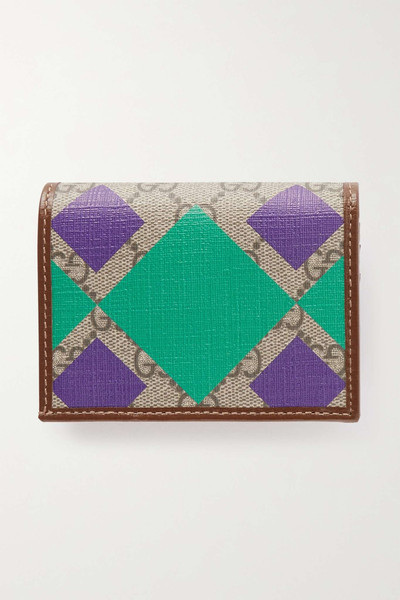 GUCCI Horsebit 1955 leather-trimmed printed coated-canvas wallet outlook