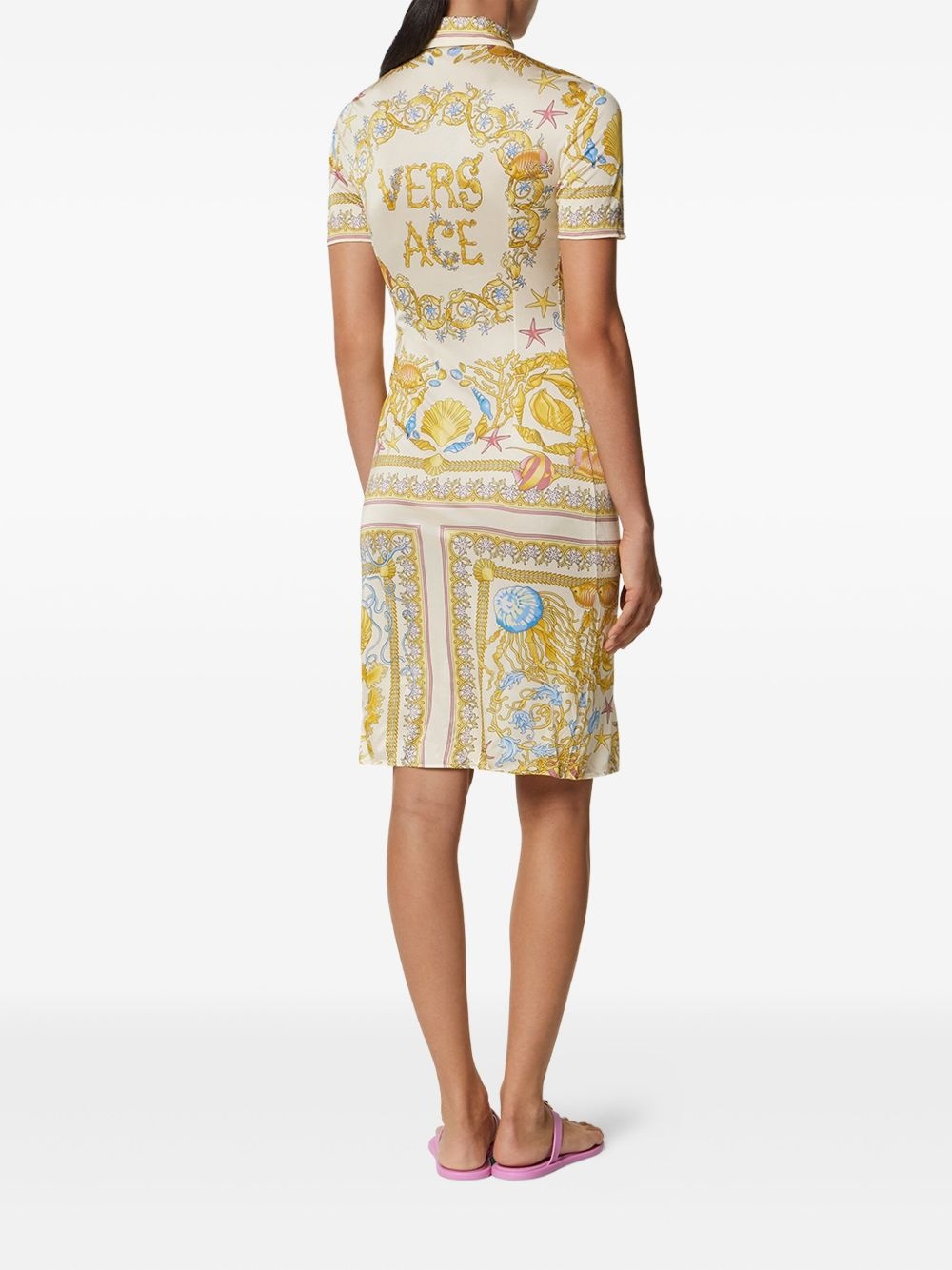 Underwater Barocco midi shirt dress - 4