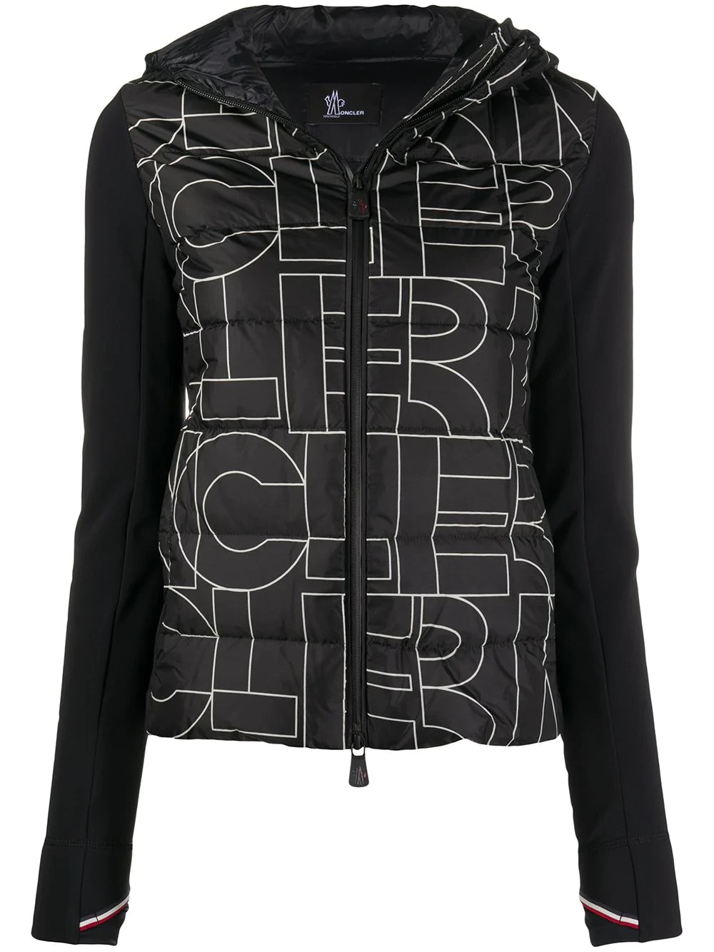 logo-print down jacket - 1