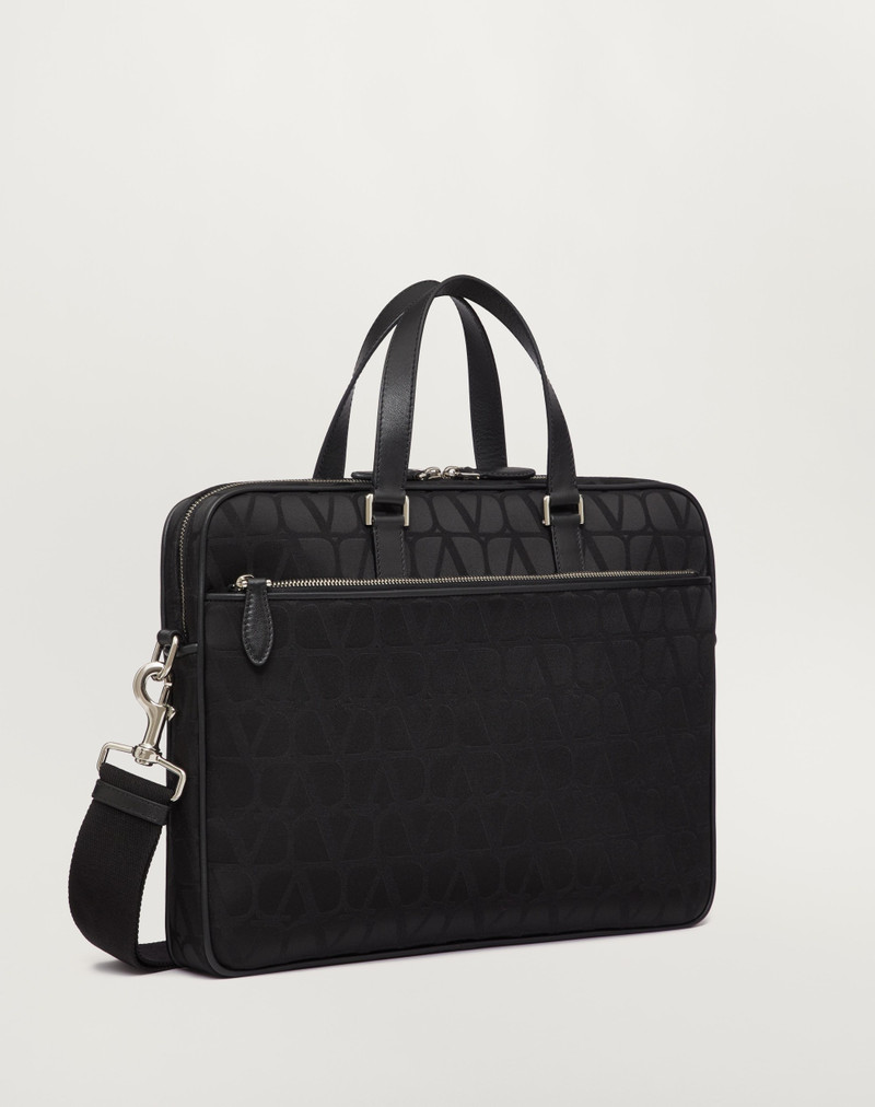 TOILE ICONOGRAPHE TECHNICAL FABRIC WORK BAG WITH LEATHER DETAILS 3