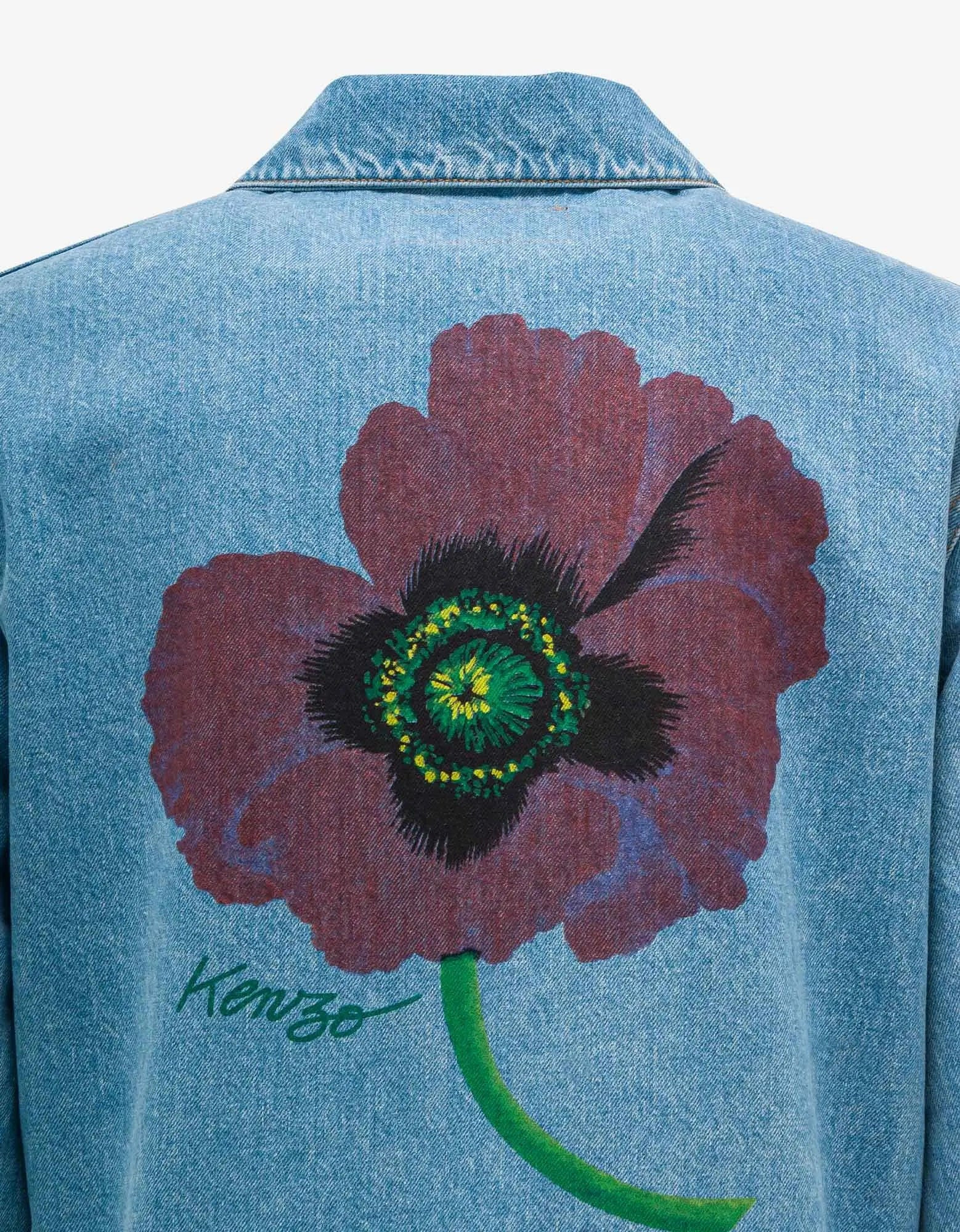 Kenzo Sky Blue Kenzo Poppy Denim Jacket - 5