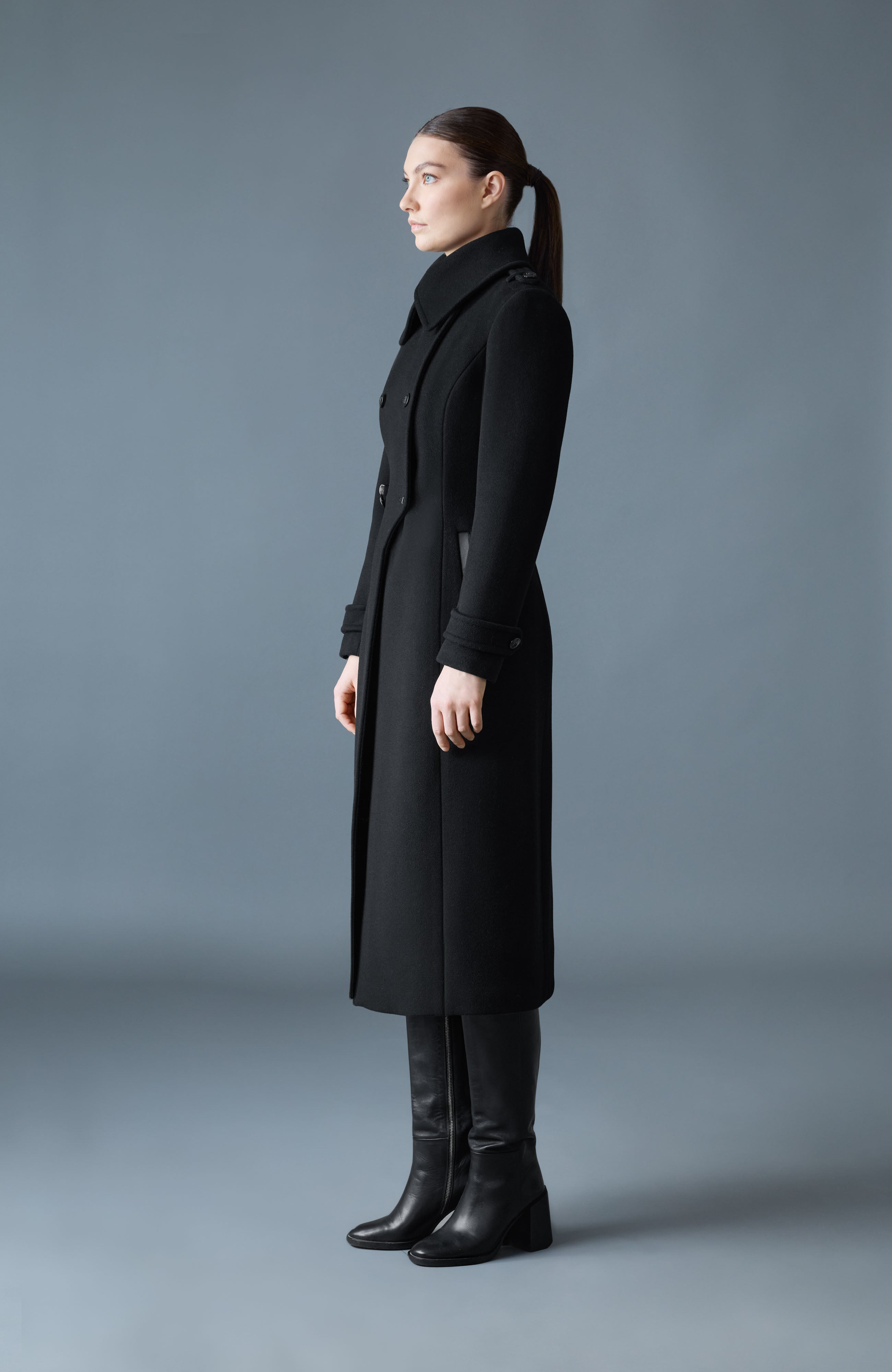 ELODIE-R double face wool tailored coat - 3