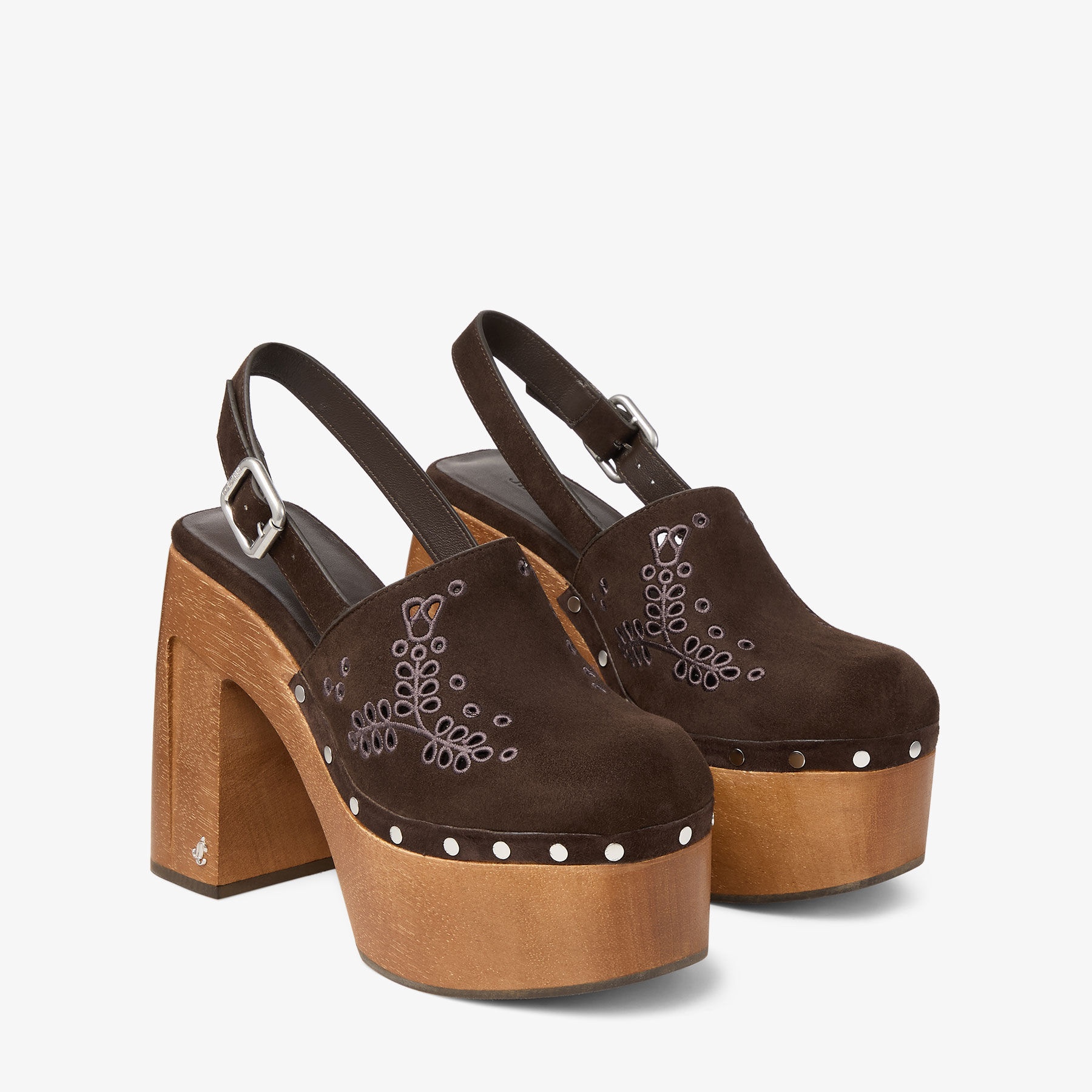 Alida Platform 135
Suede Slingback Clog with Sangallo Embroidery - 3