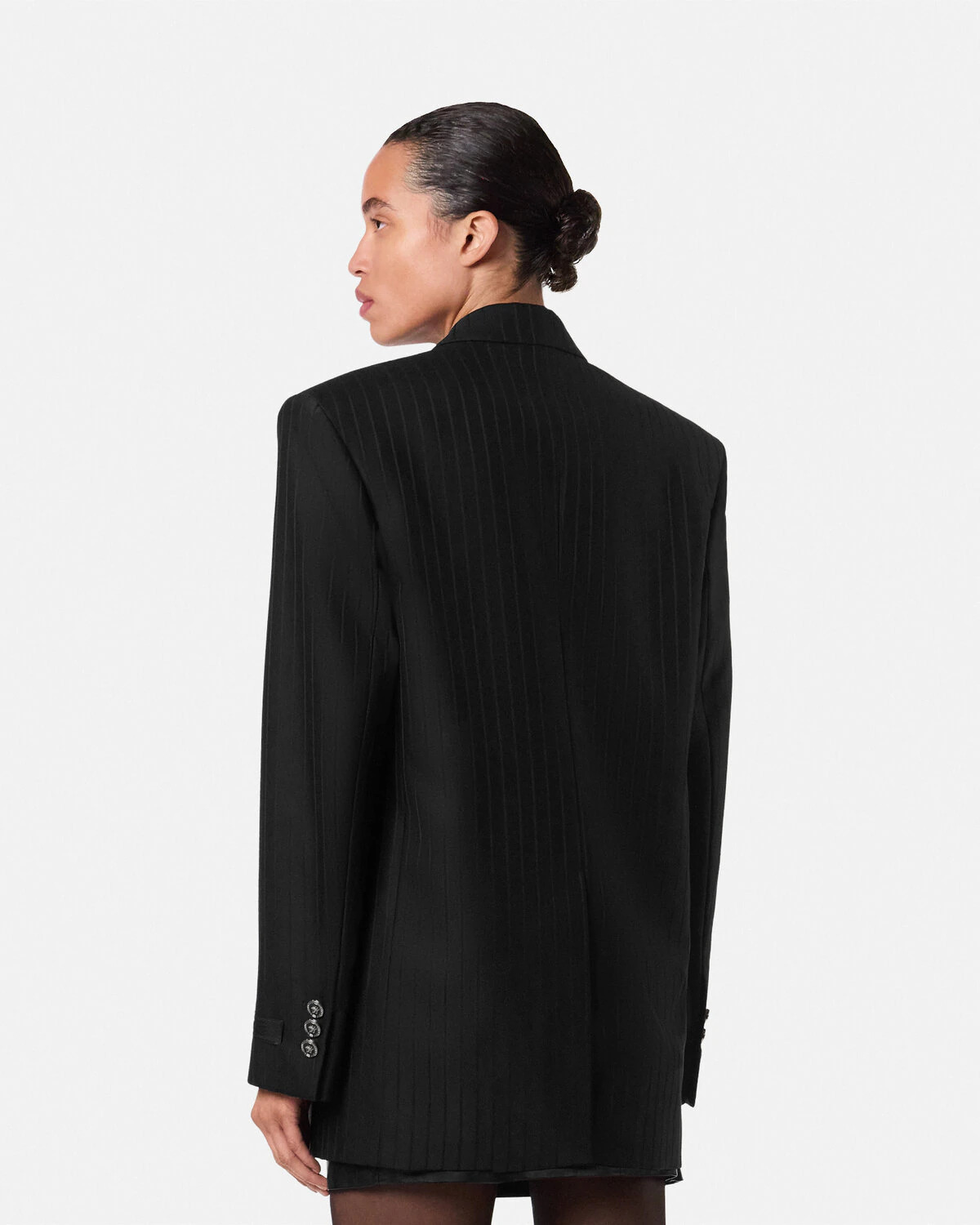 Wool Pinstripe Double-Breasted Blazer - 5