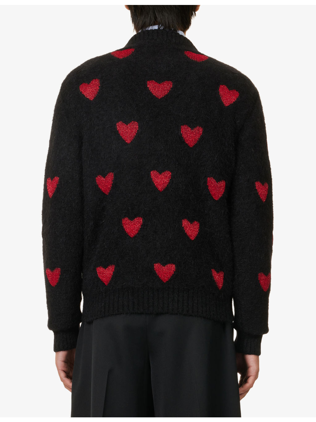 Heart-Print Crewneck Knitted Jumper - 4