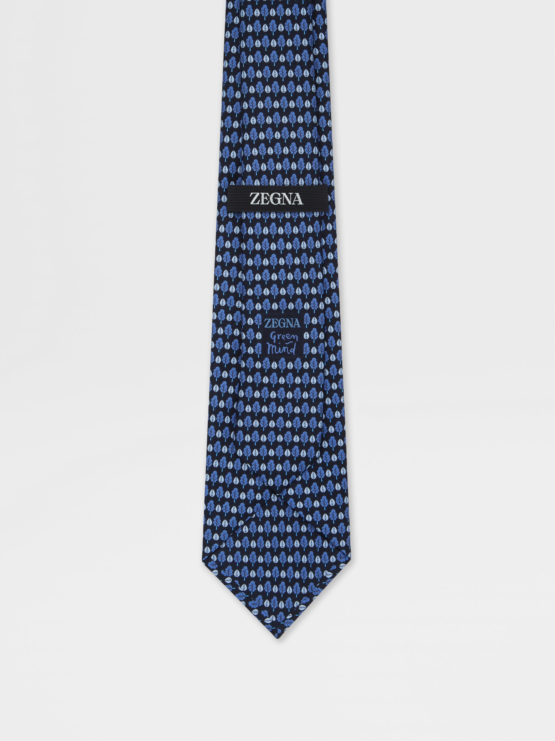 DARK BLUE SILK TIE - 3