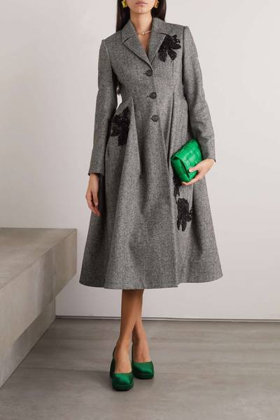Erdem Stephanie embellished stretch-tweed coat outlook