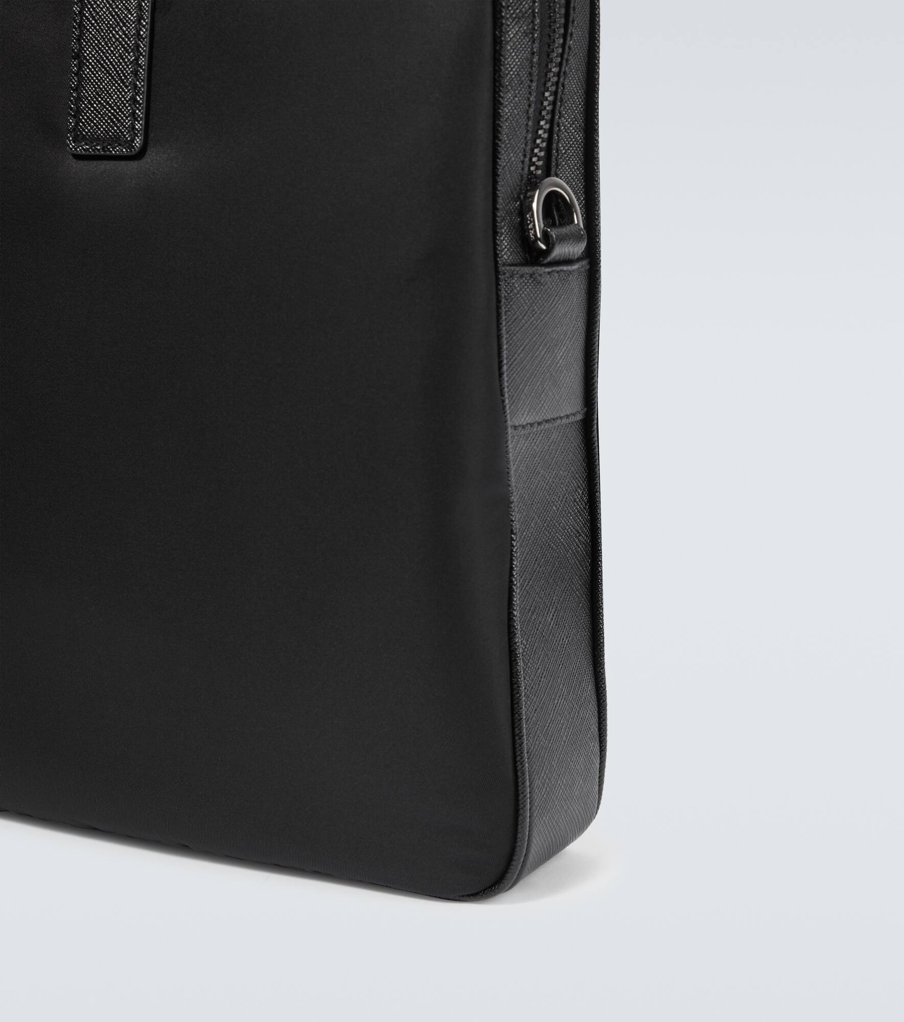 Re-Nylon leather-trimmed briefcase - 7