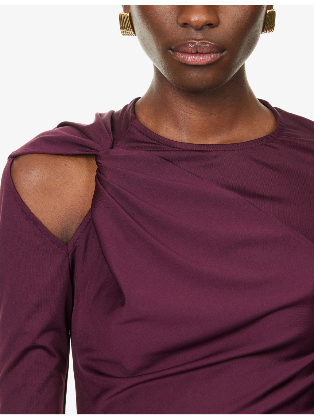 Twist Long-Sleeves Stretch-Woven Top - 5