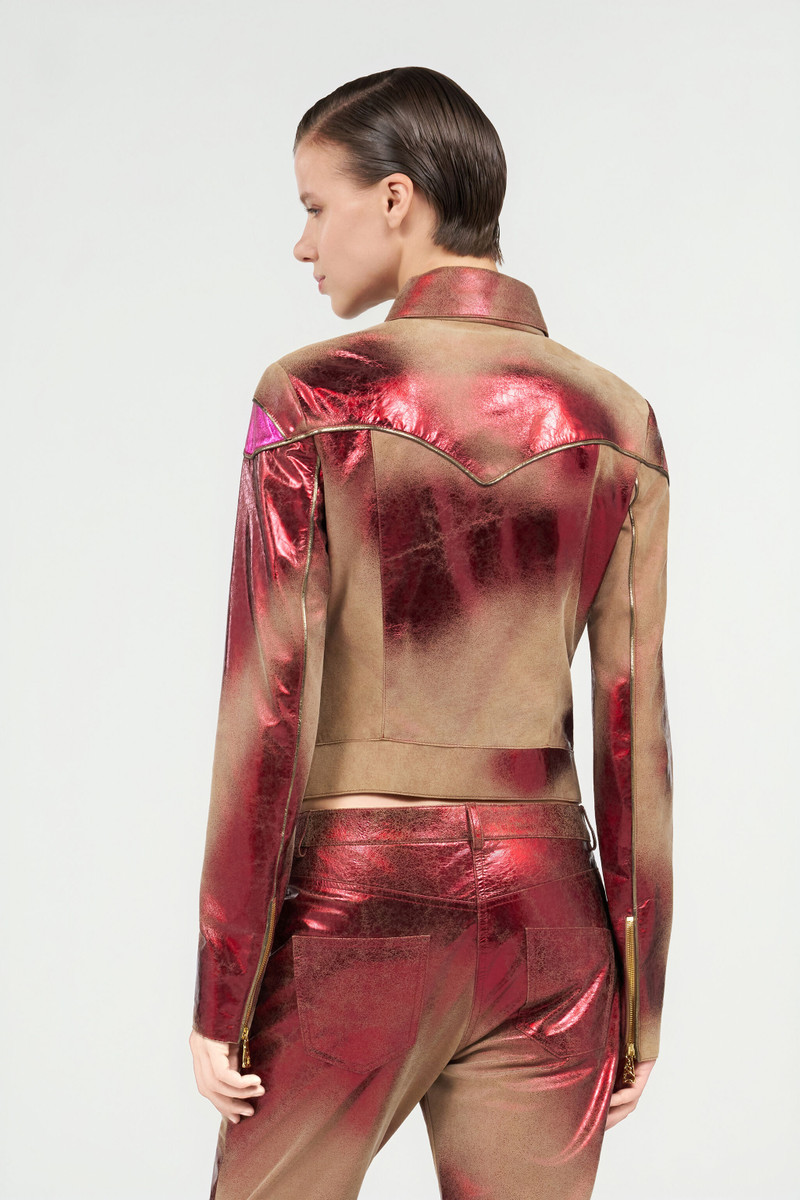 Metallic Leather Jacket 4