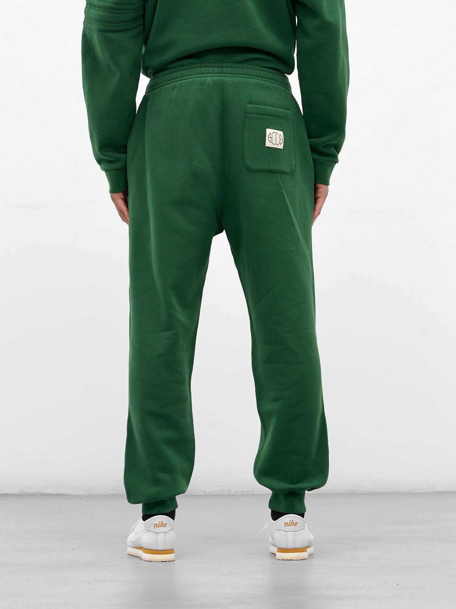 Green Cotton Cuffed Joggers - 3