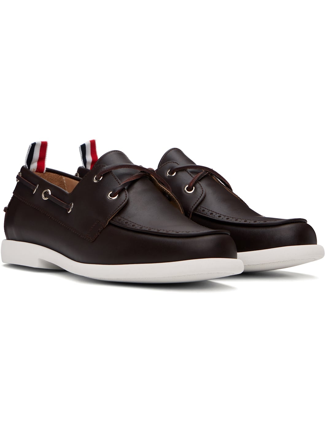 Brown Baby Calf Leather Boat Shoes - 4