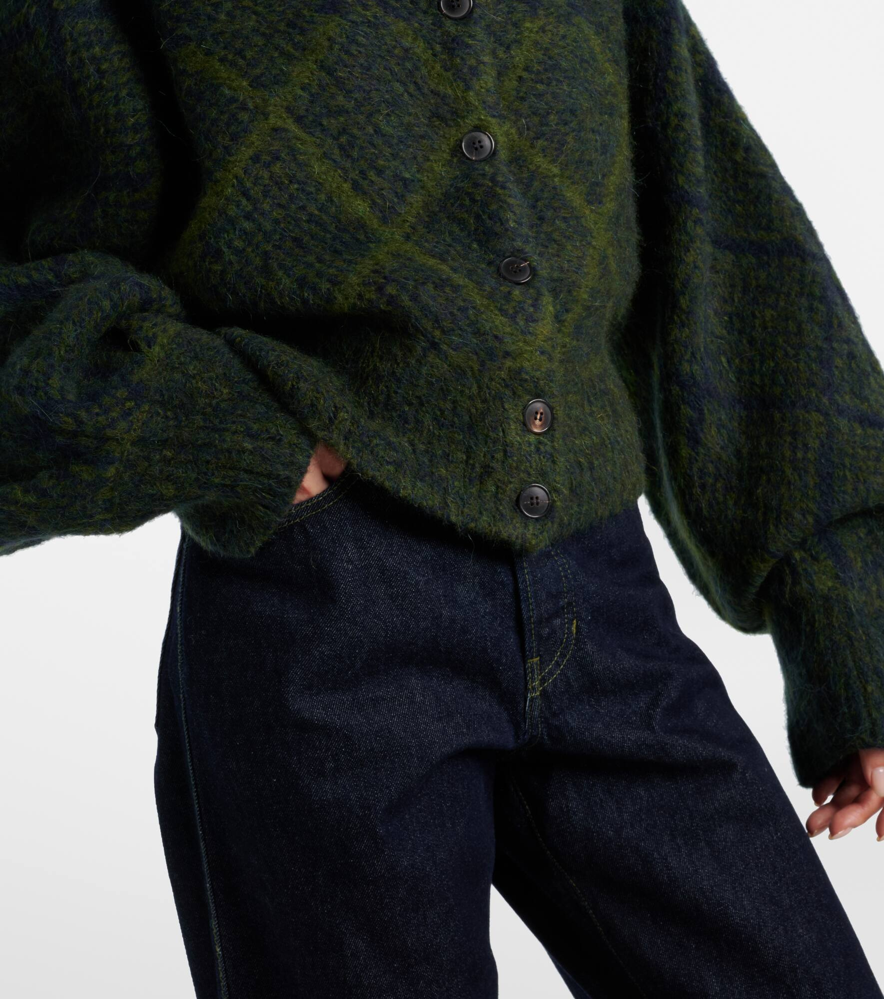 Argyle alpaca and wool-blend cardigan - 5