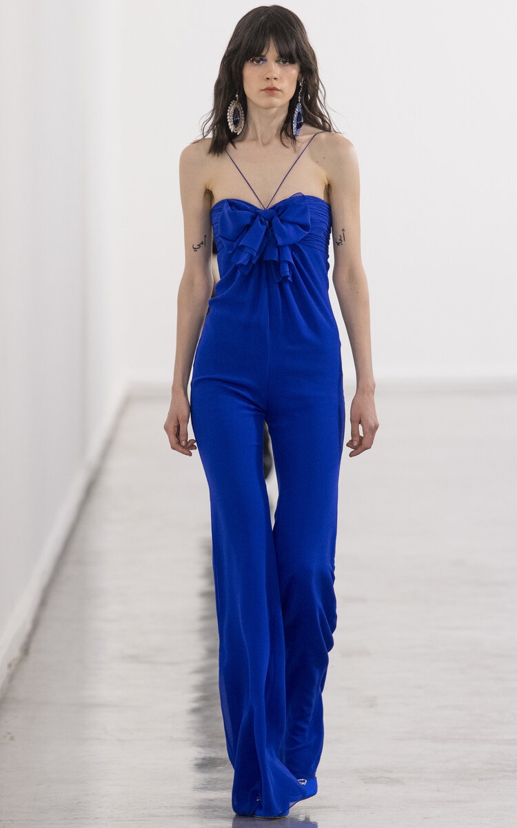 Ruffled Bow-Detailed Jumpsuit blue - 5