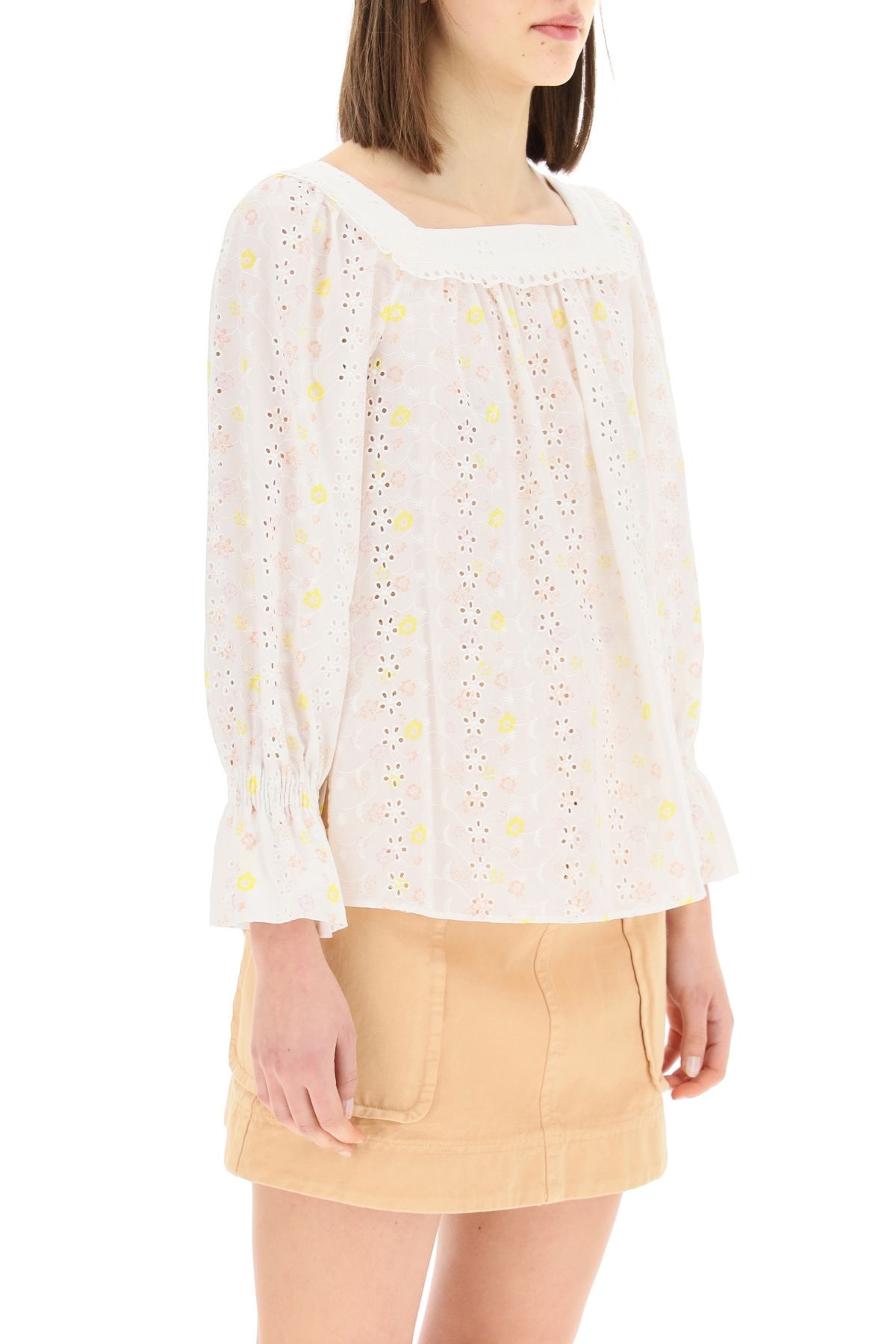 EMBROIDERED COTTON VOILE BLOUSE - 3