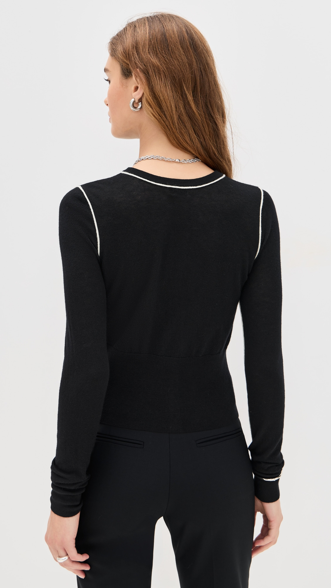 Wool Fine Line Cardigan - 2