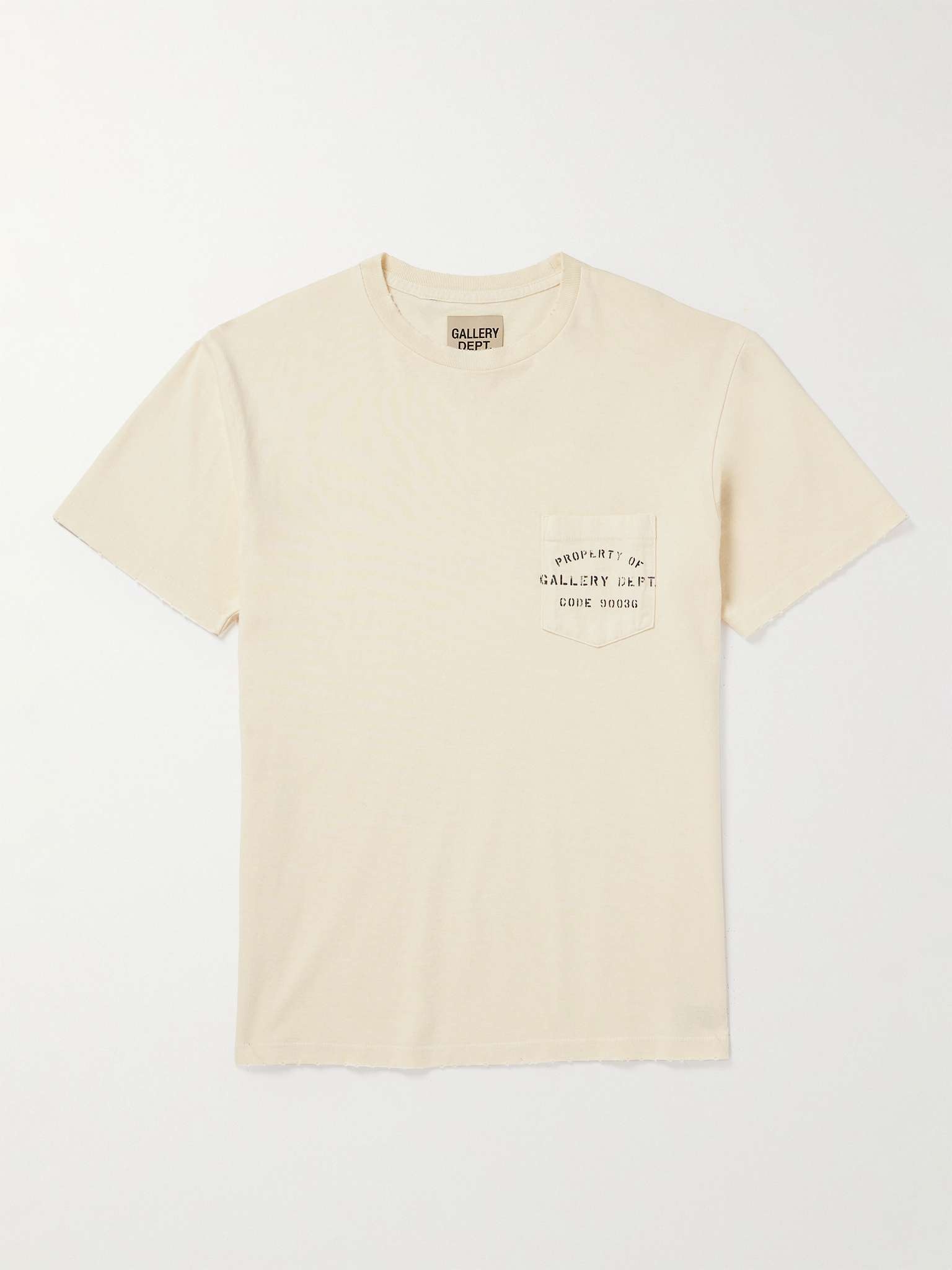 Property Stencil Logo-Print Distressed Cotton-Jersey T-Shirt - 1