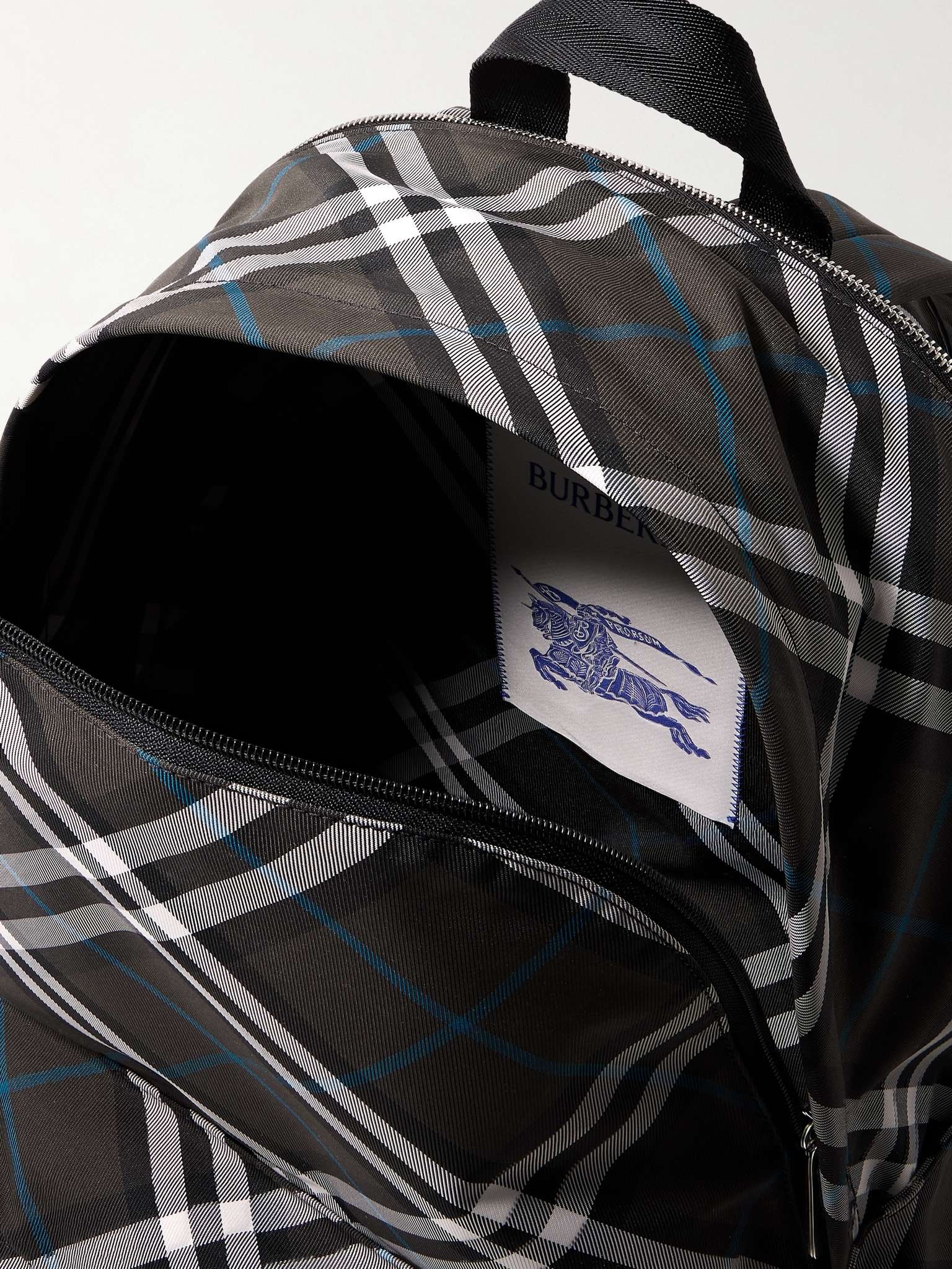Logo-Embroidered Checked Coated-Canvas Backpack - 3