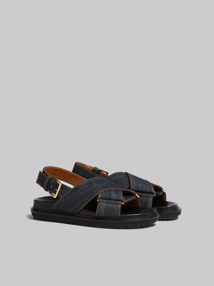 BLUE DENIM CRISS-CROSS SANDAL - 2