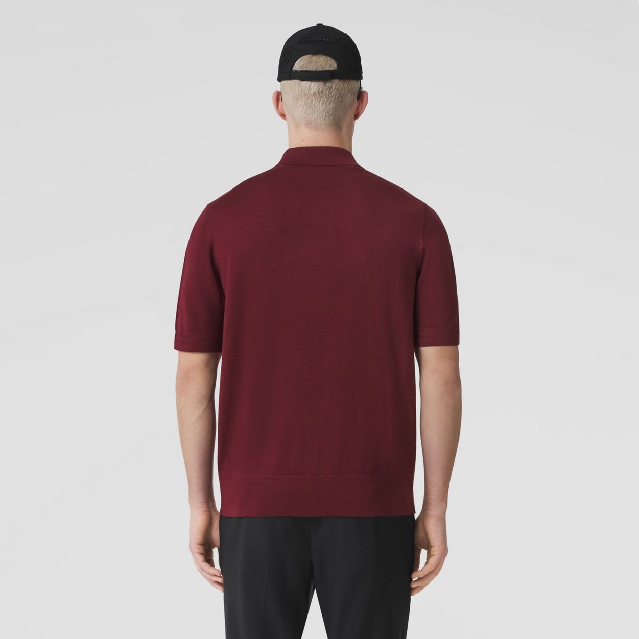Monogram Motif Wool Silk Blend Polo Shirt - 4