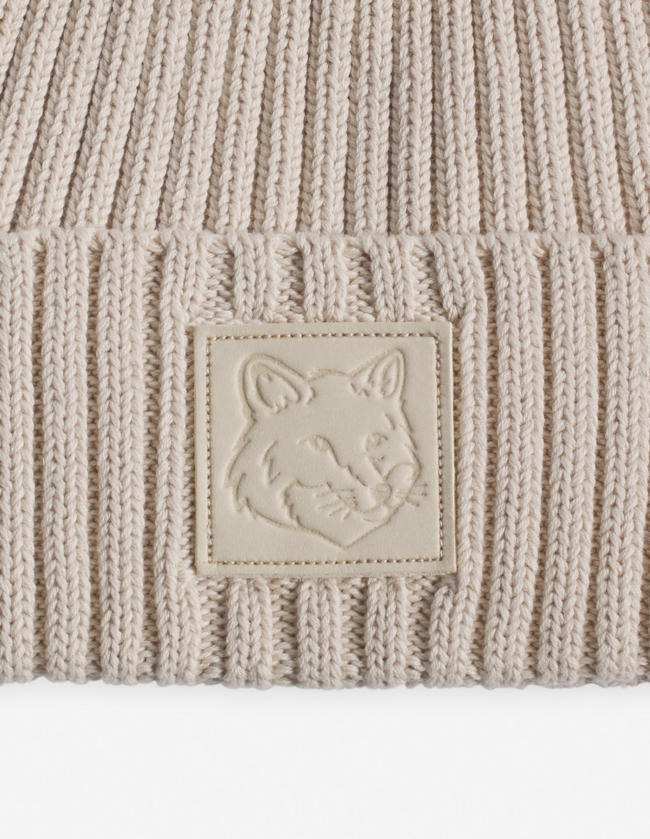 BOLD FOX HEAD LEATHER PATCH BEANIE - 3