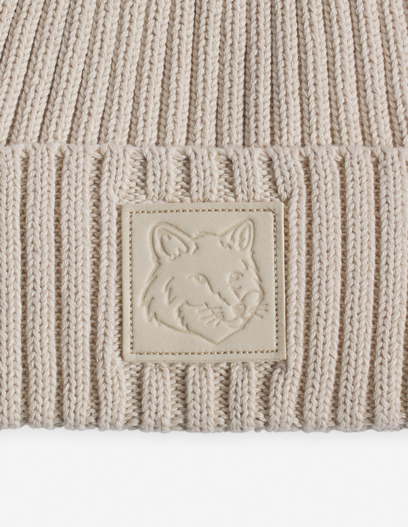 BOLD FOX HEAD LEATHER PATCH BEANIE 3