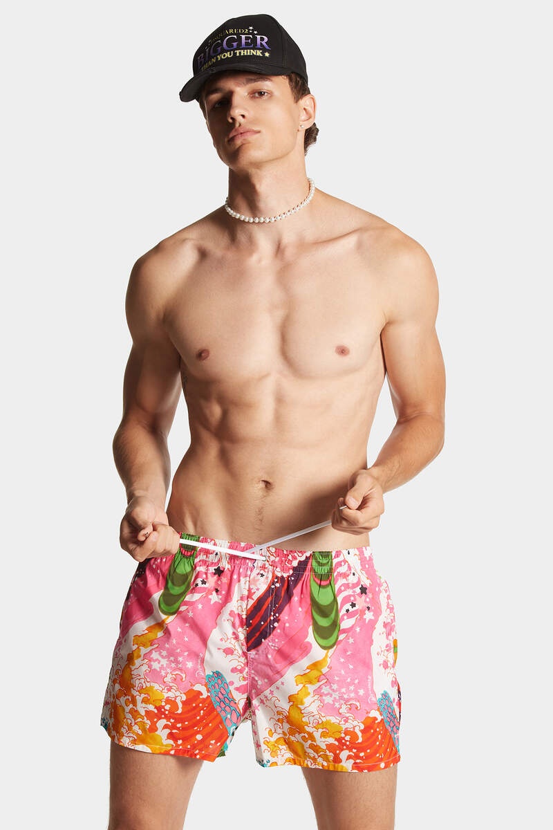 ALL OVER PRINTED BOXER MIDI - 3