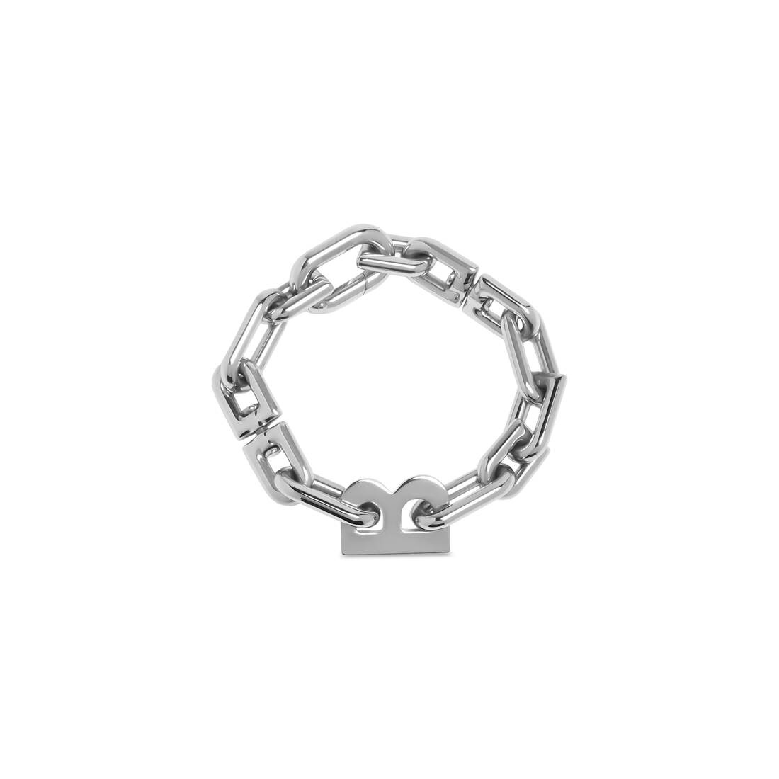 B Chain Thin Bracelet in Silver - 2
