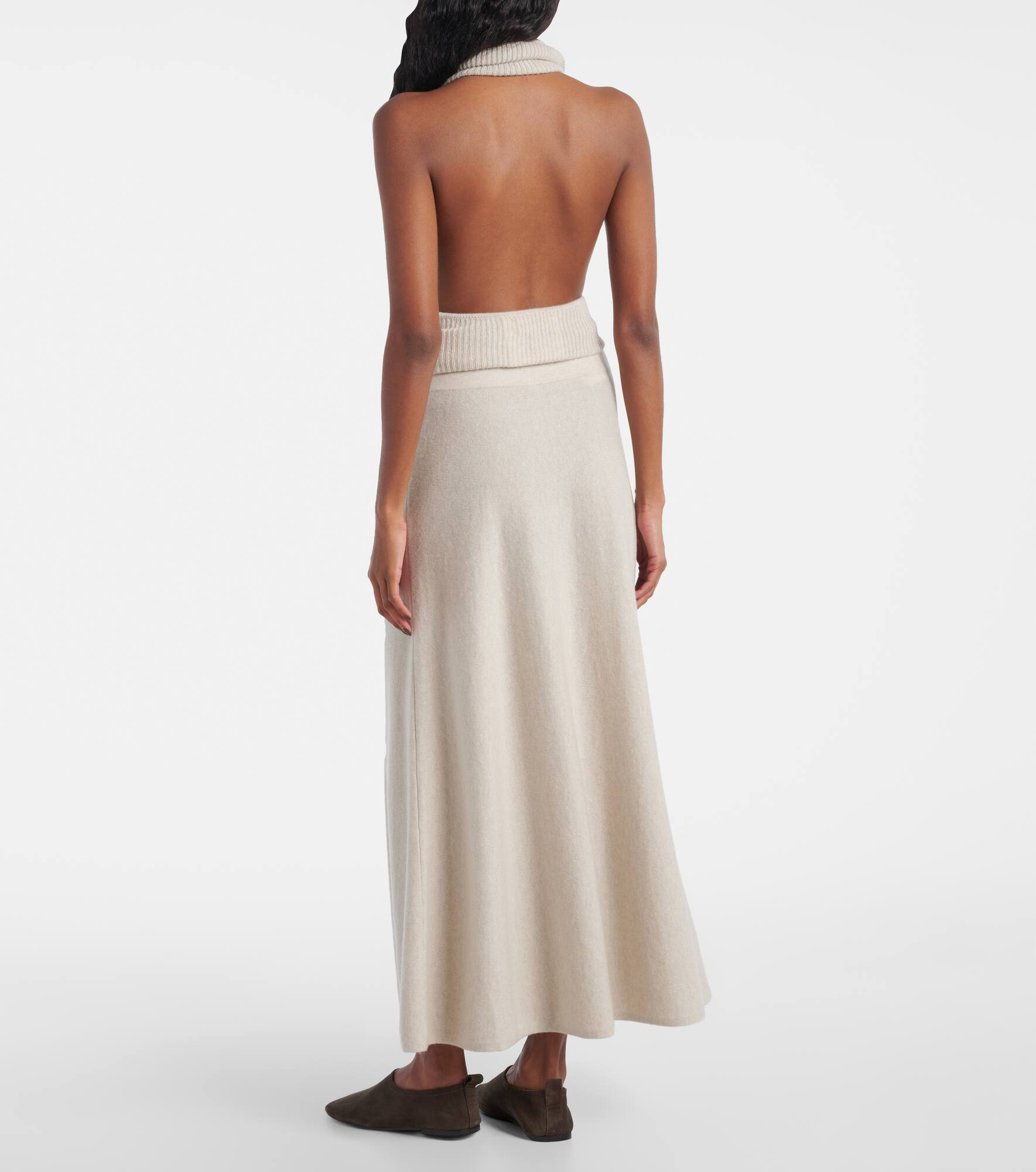 Torie high-rise cashmere maxi skirt - 3