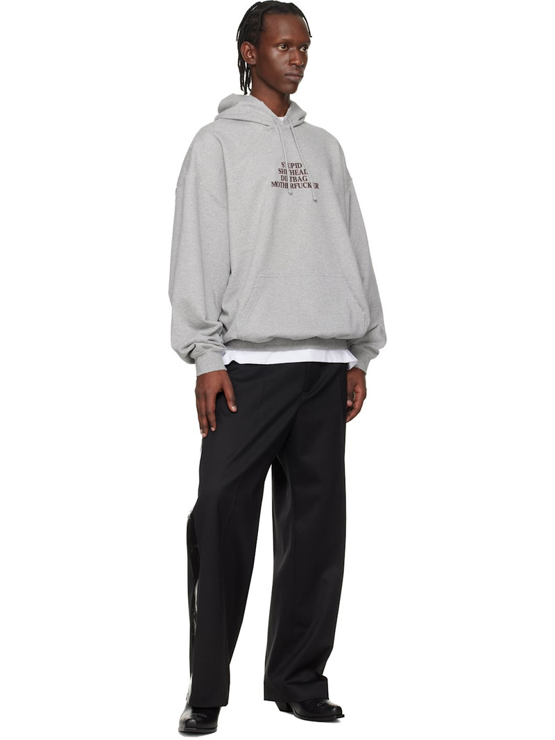 VETEMENTS Gray 'MF' Hoodie outlook