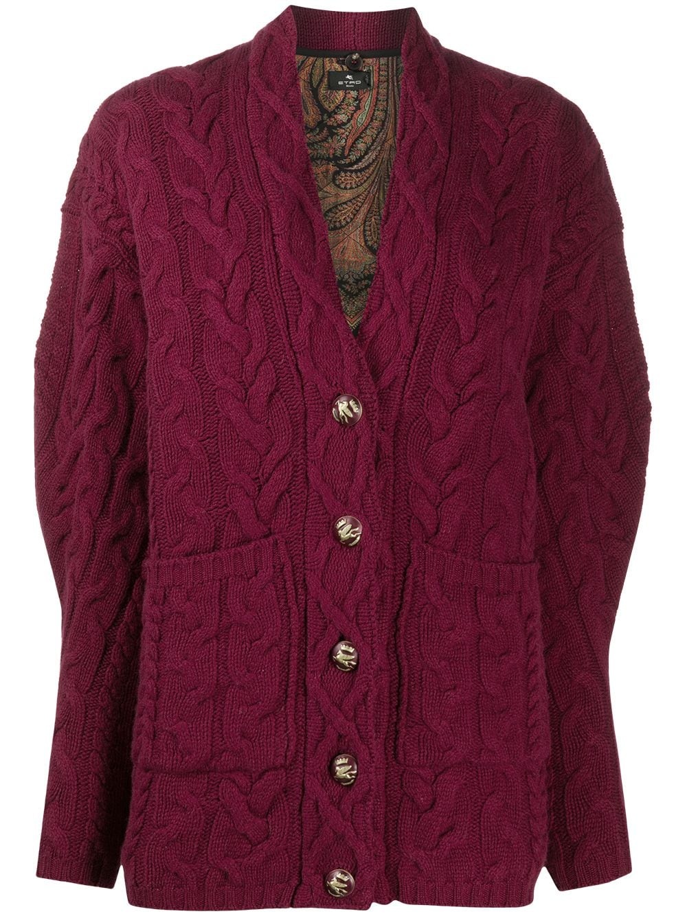 cable-knit cardigan  - 1