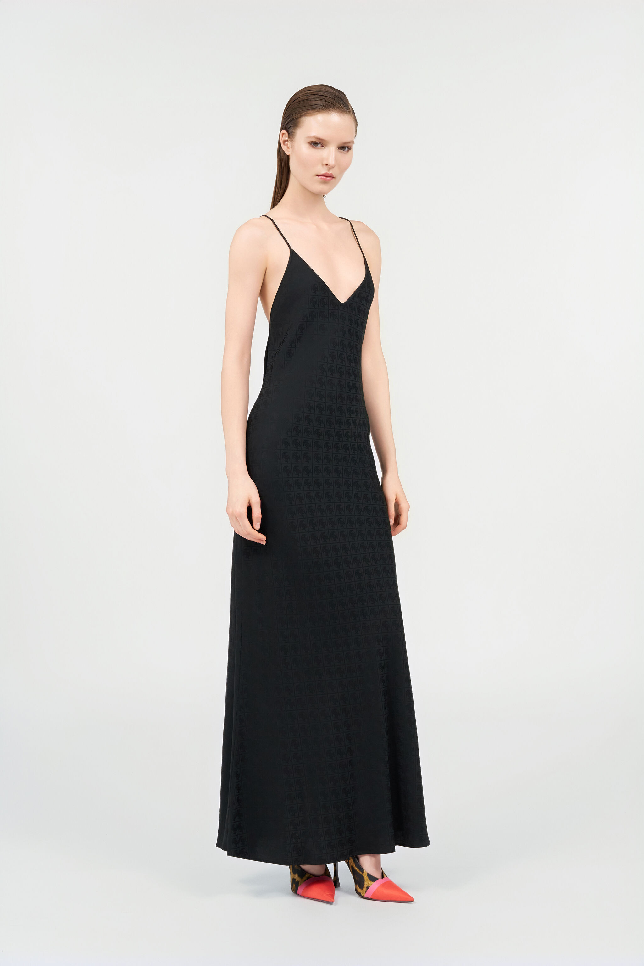 Silk Maxi Dress with Monogram RC - 3