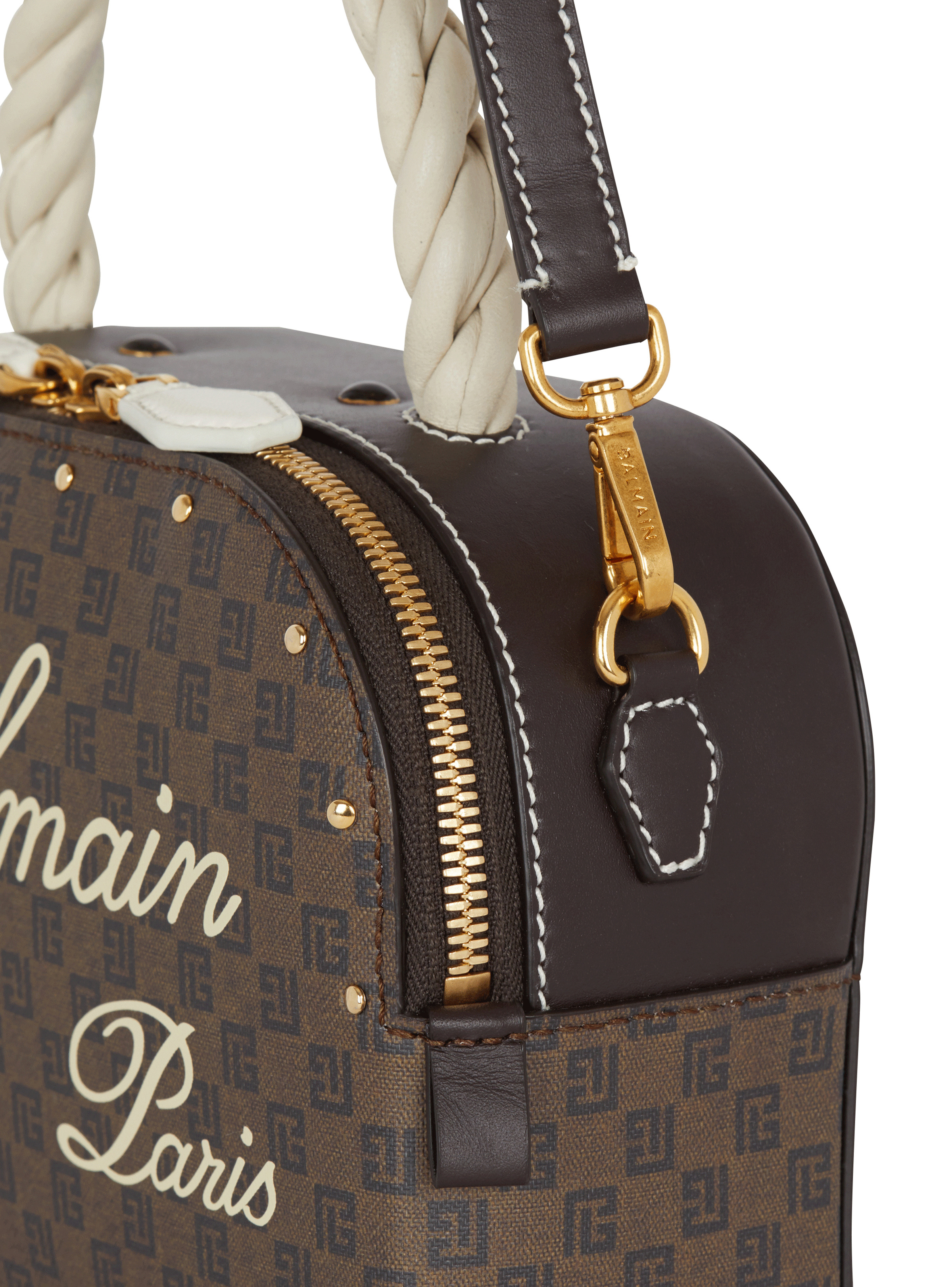 Monogram canvas and leather make up bag 4