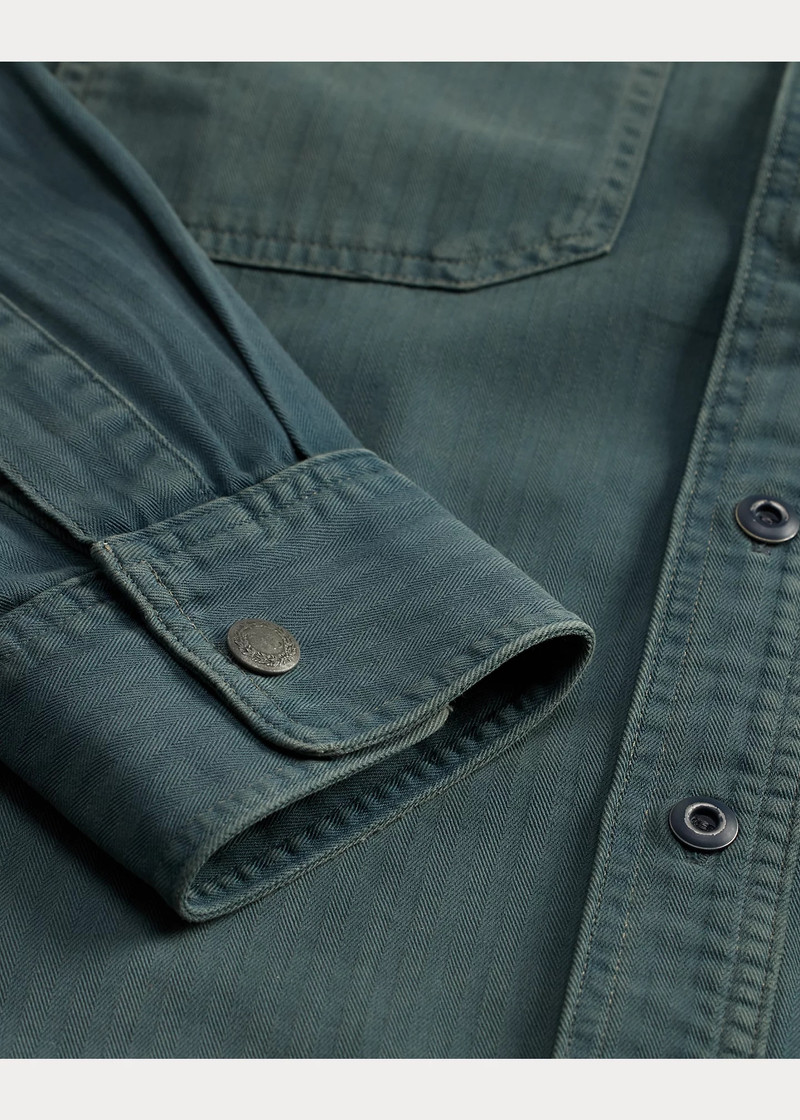 Garment-Dyed Herringbone Twill Workshirt 4
