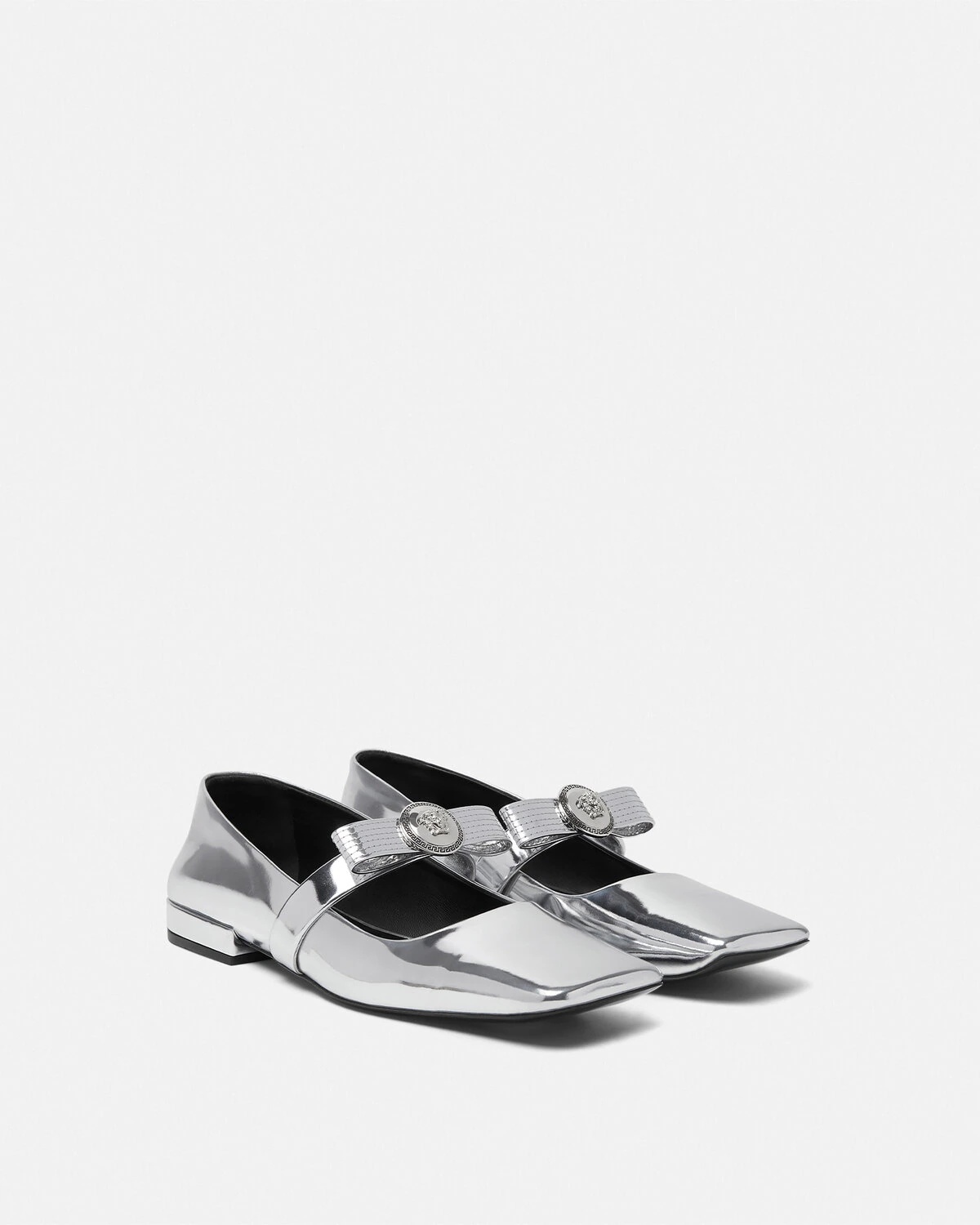 Gianni Ribbon Metallic Ballerinas - 2
