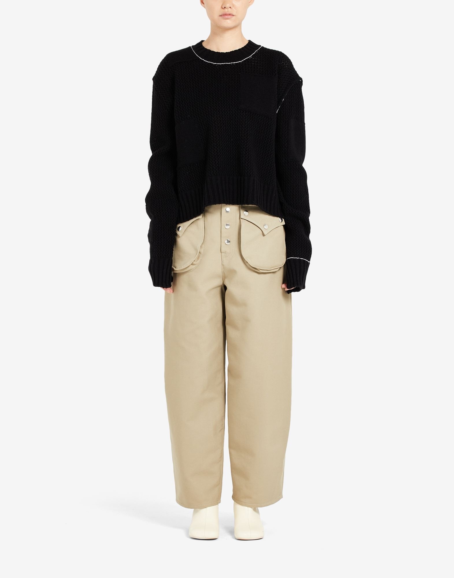Patch knit sweater - 2